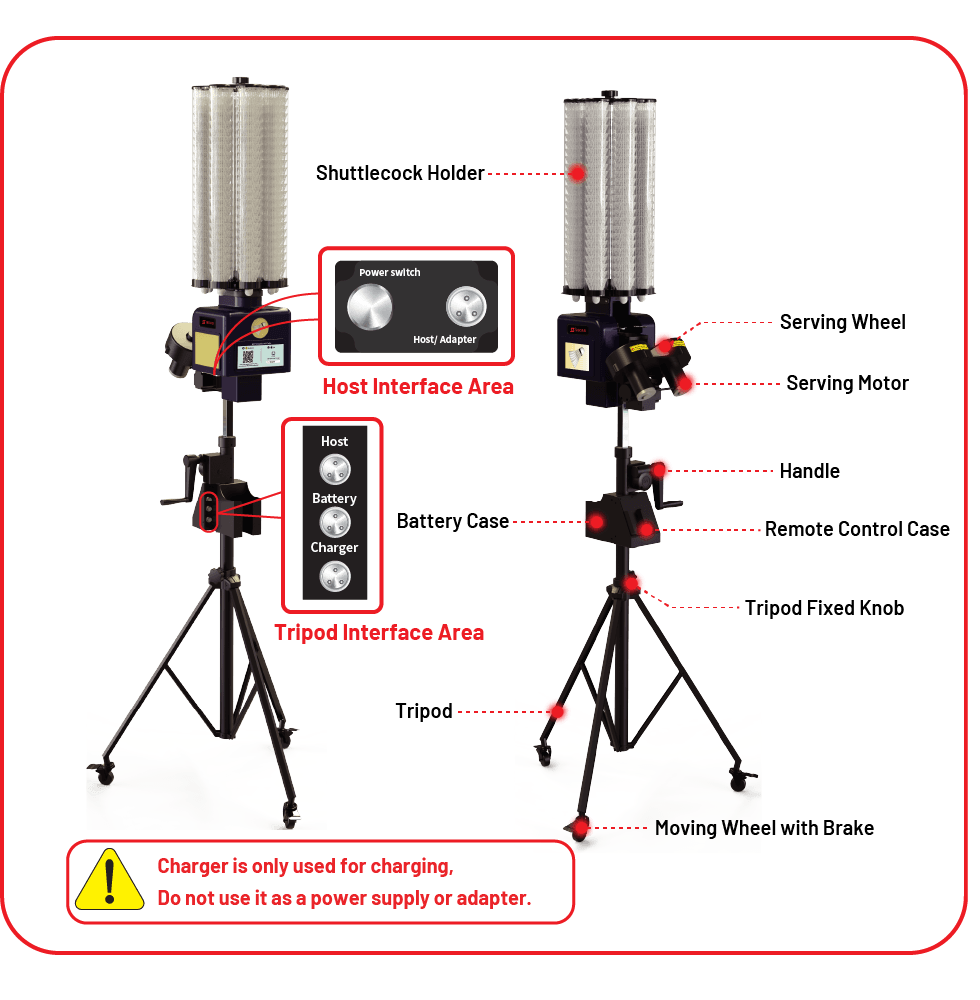Intelligent badminton shuttlecock feeders, SmashBot B7
